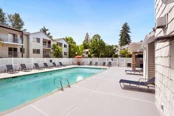 Outdoor, heated swimming pool